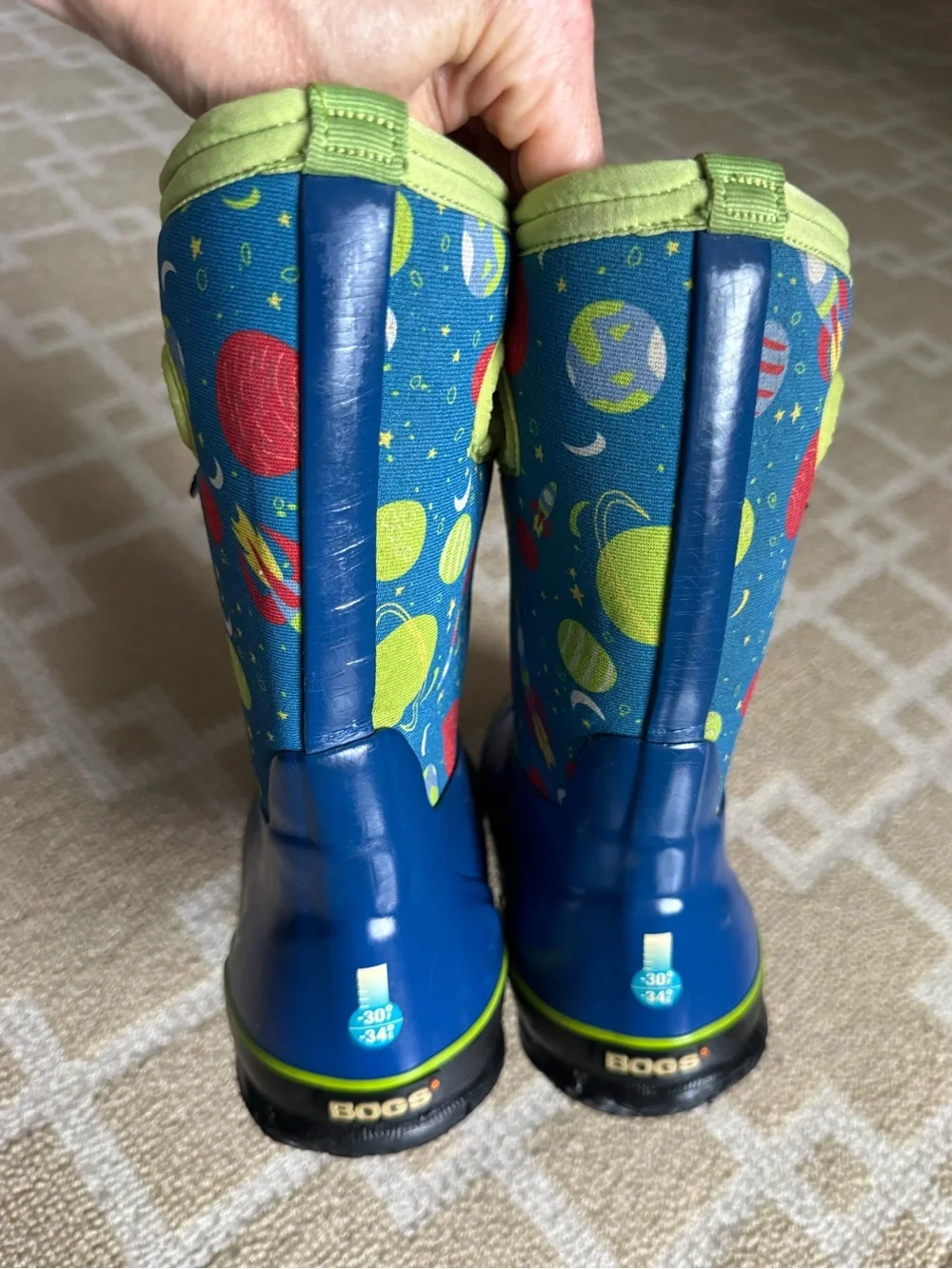 Bogs Classic Space Waterproof Insulated Rain Snow Boots Blue Kids Size 3